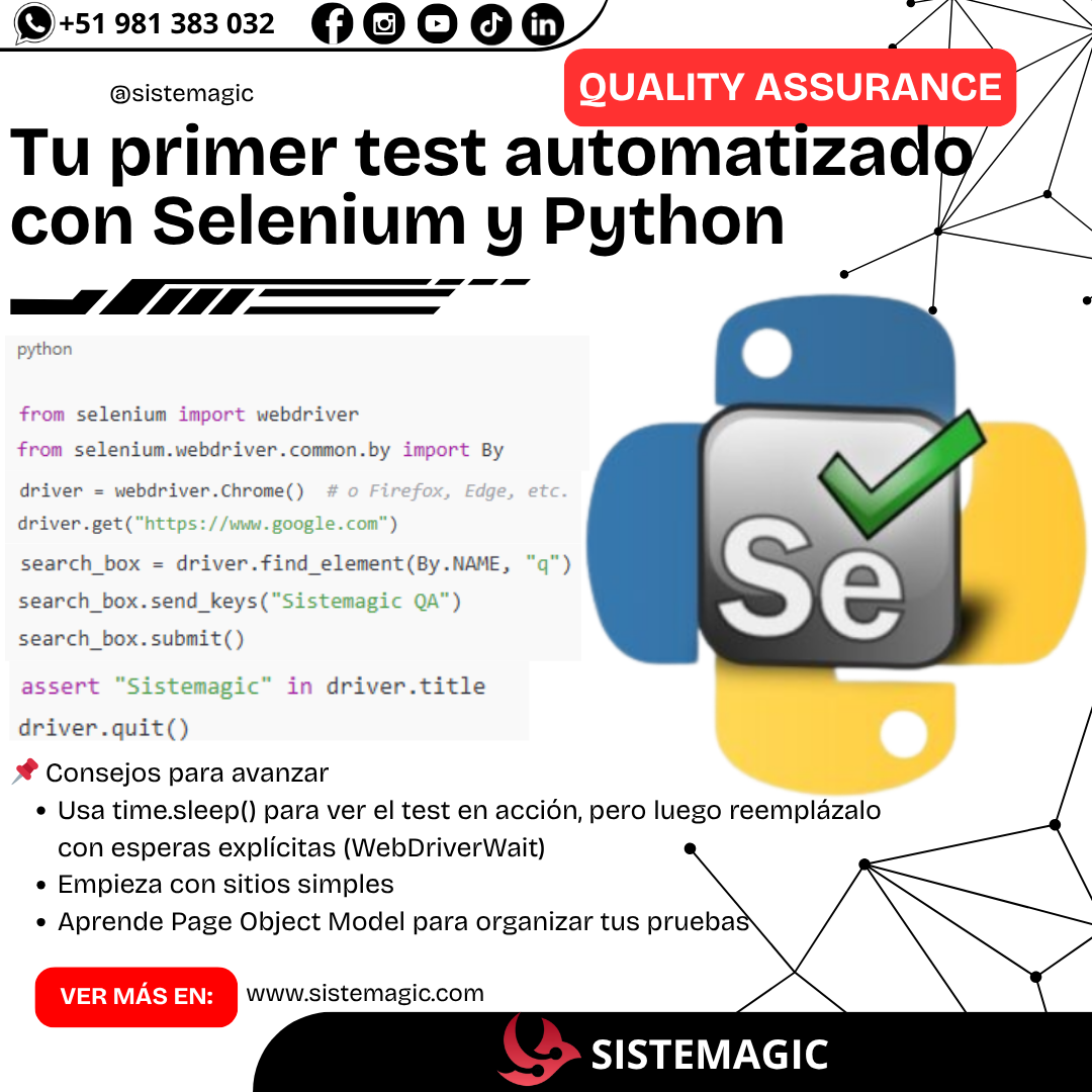 Cómo crear tu primer test automatizado con Selenium y Python